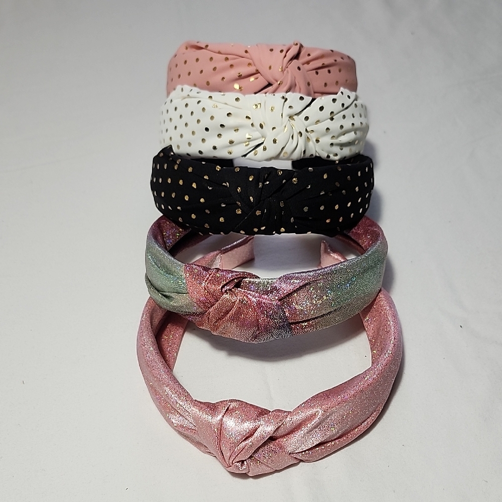 SHEIN Kids' 5 Headband Set - Pink, Black, White, Multicolor